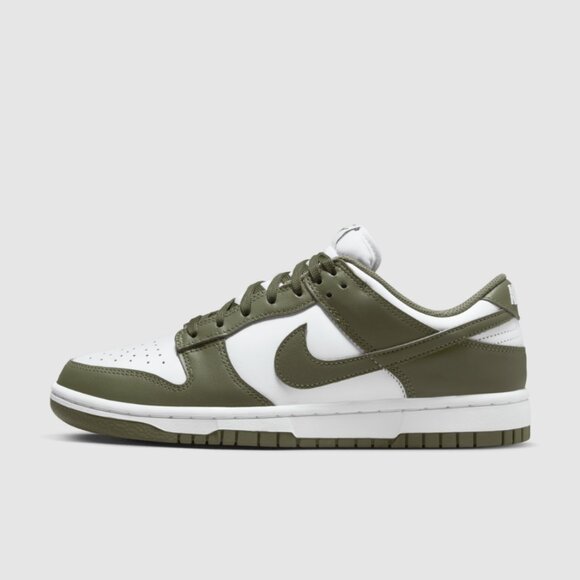 Nike Dunk Low Retro Medium Olive Green White Sneakers Women's Sizes - Picture 1 of 8